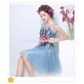 Knee-Length Pretty Light Blue Organza Bridesmaid Dresses Custom Made Short Party Dress Plus Size